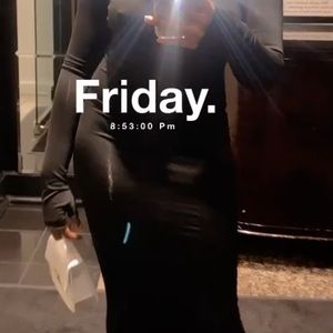 Black backless bodycon dress